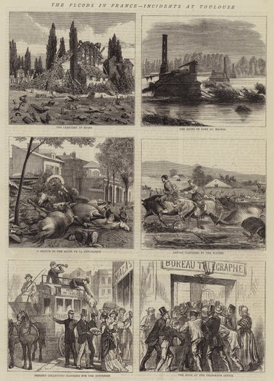 フランスの洪水、トゥールーズでの事件 作： Henry William Brewer